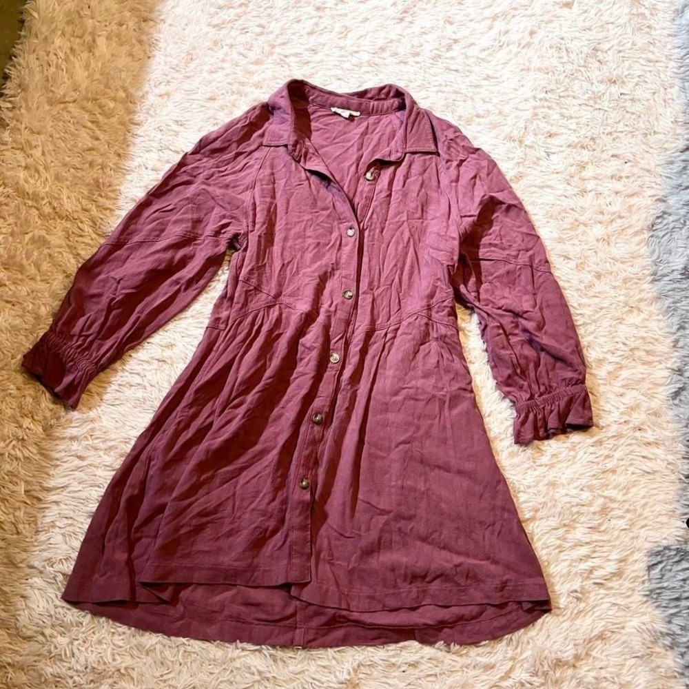 Burgundy Natural Hippie Patchouli Indie Flowy Teacher Dress Womens S Lagenlook‎